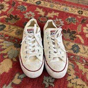 Converse White Canvas Low Top Sneakers